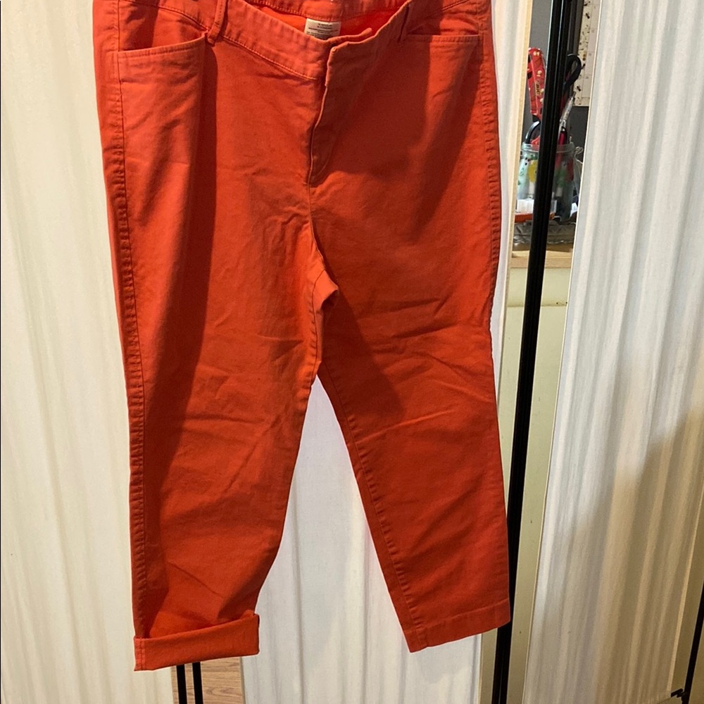 Old Navy Women's Straight-Leg Pants in Bright Orange